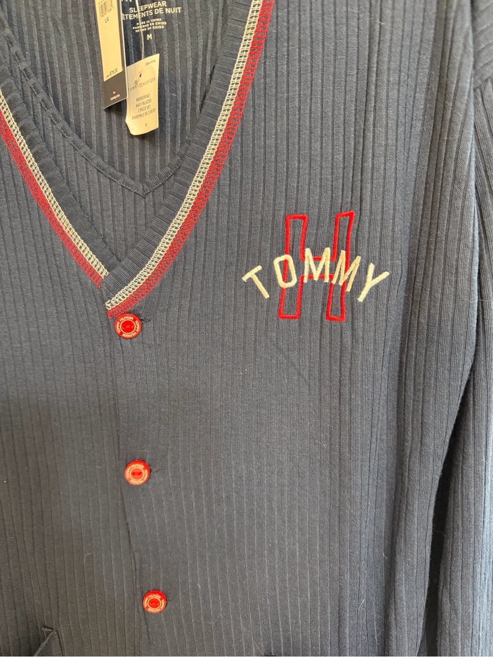 Tommy Hilfiger Navy Womens Sleep Dress & Cardigan - Picture 2 of 4